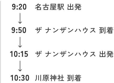 送迎バスの順路と出発時間